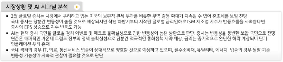 2월 투자에 대해 글로벌 증시 혼조세, 국내증시 반등 가능성을 전망하는 kb자산운용의 'ai'.